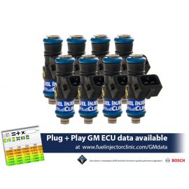 FIC Fuel Injector Clinic Injector Set 1650cc (180 lbs/hr at OE 58 PSI fuel pressure)   LS3, LS7, L76, L92, and L99 engines (High-Z)