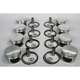 WISECO 4.125 LS FLAT TOP 2618 FORGED PISTON /  STAINLESS RING KIT  4.000 STROKE  (UNIVERSAL VALVE POCKETS FOR CATHERDRAL, LS3 OR LS7 HEAD)